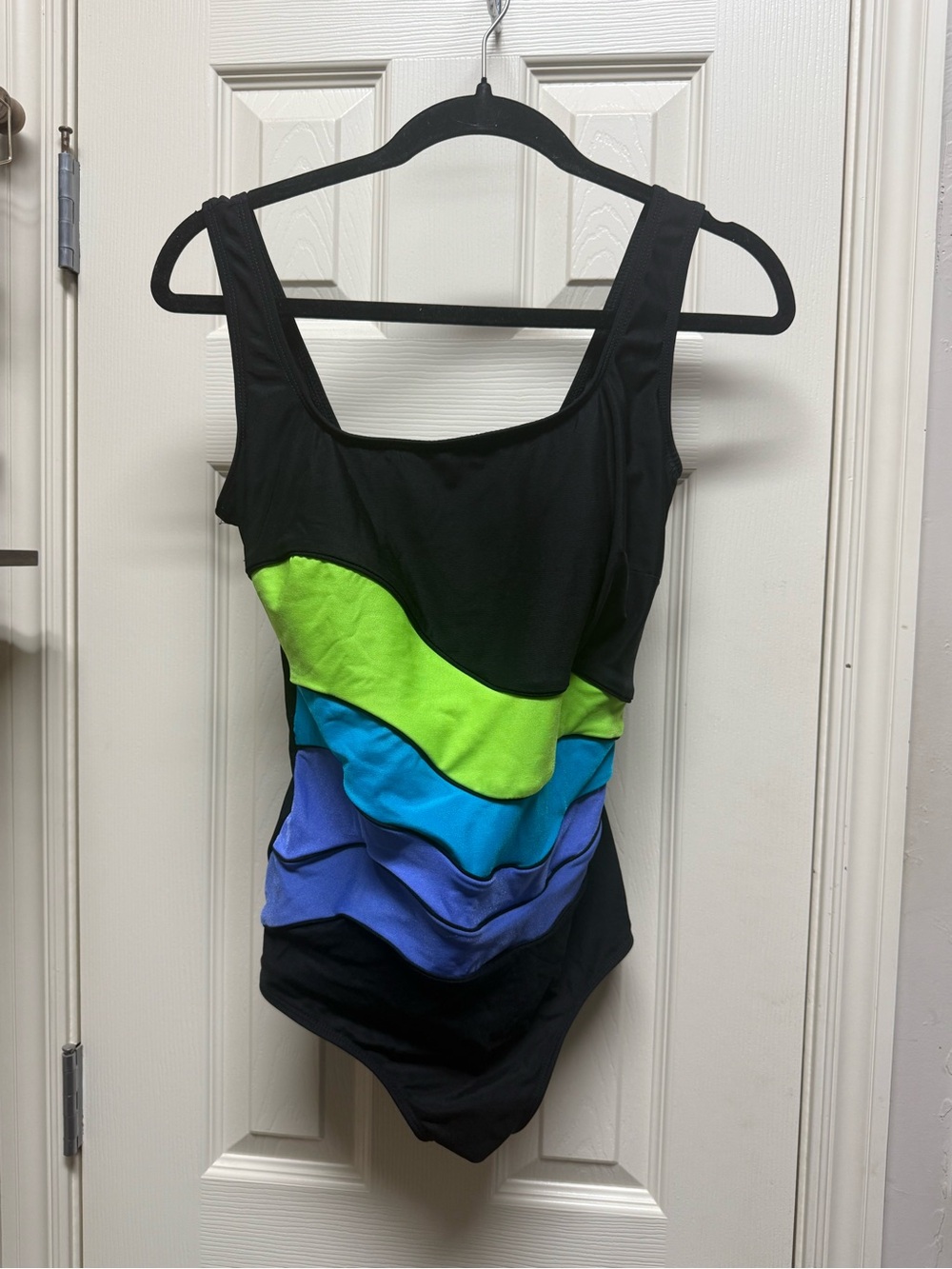 Vintage plus size retro swim suit black and colorful